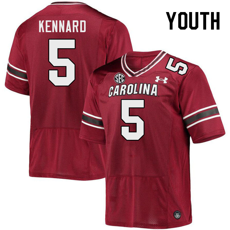 Youth #5 Kyle Kennard South Carolina Gamecocks College Football Jerseys Stitched-Garnet